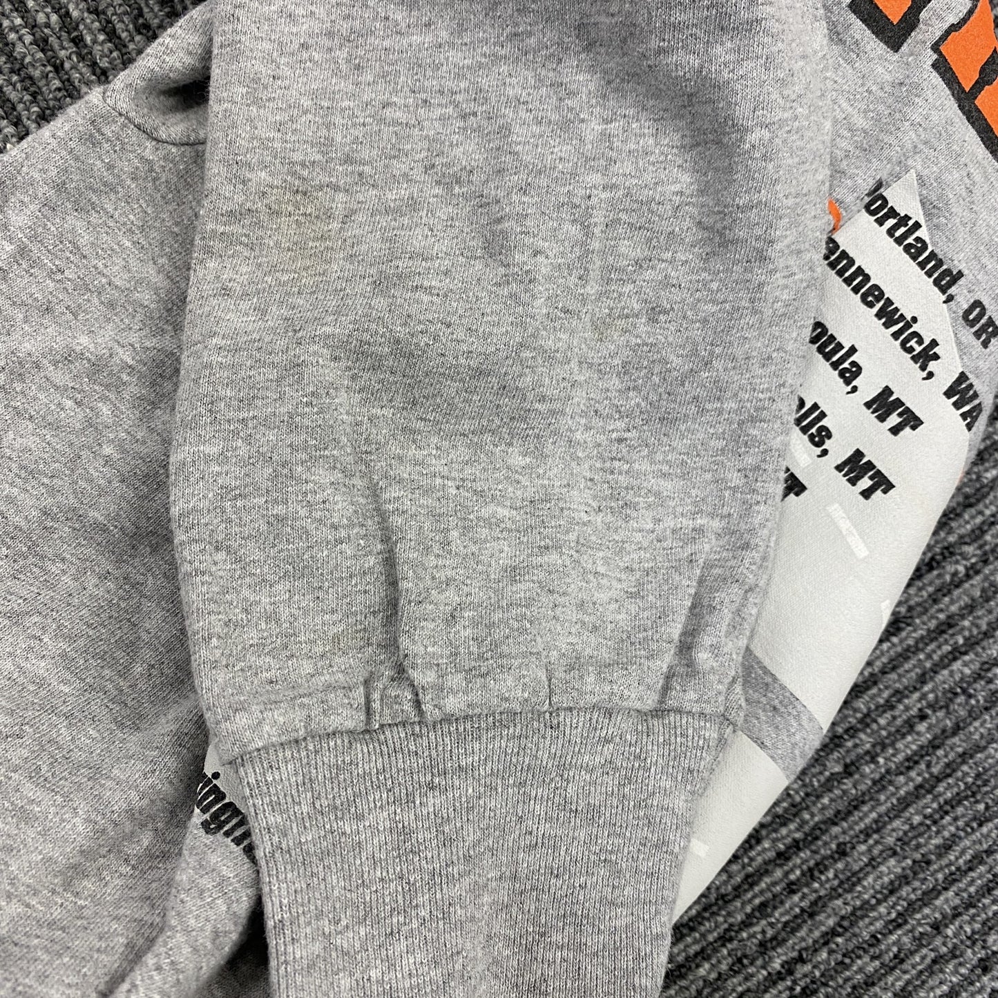 HARLEY DAVIDSON　ハーレーダビッドソン　長袖プリントTシャツ　灰　グレー　Lサイズ