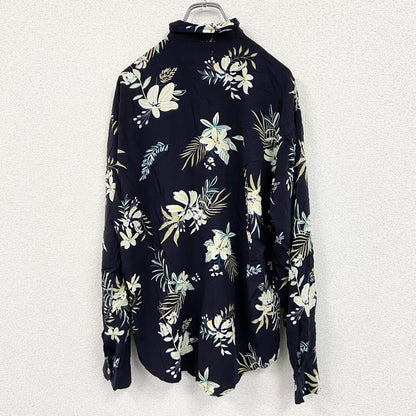 CARDCHE　長袖総柄デザインシャツ　黒　ブラック　Lサイズ