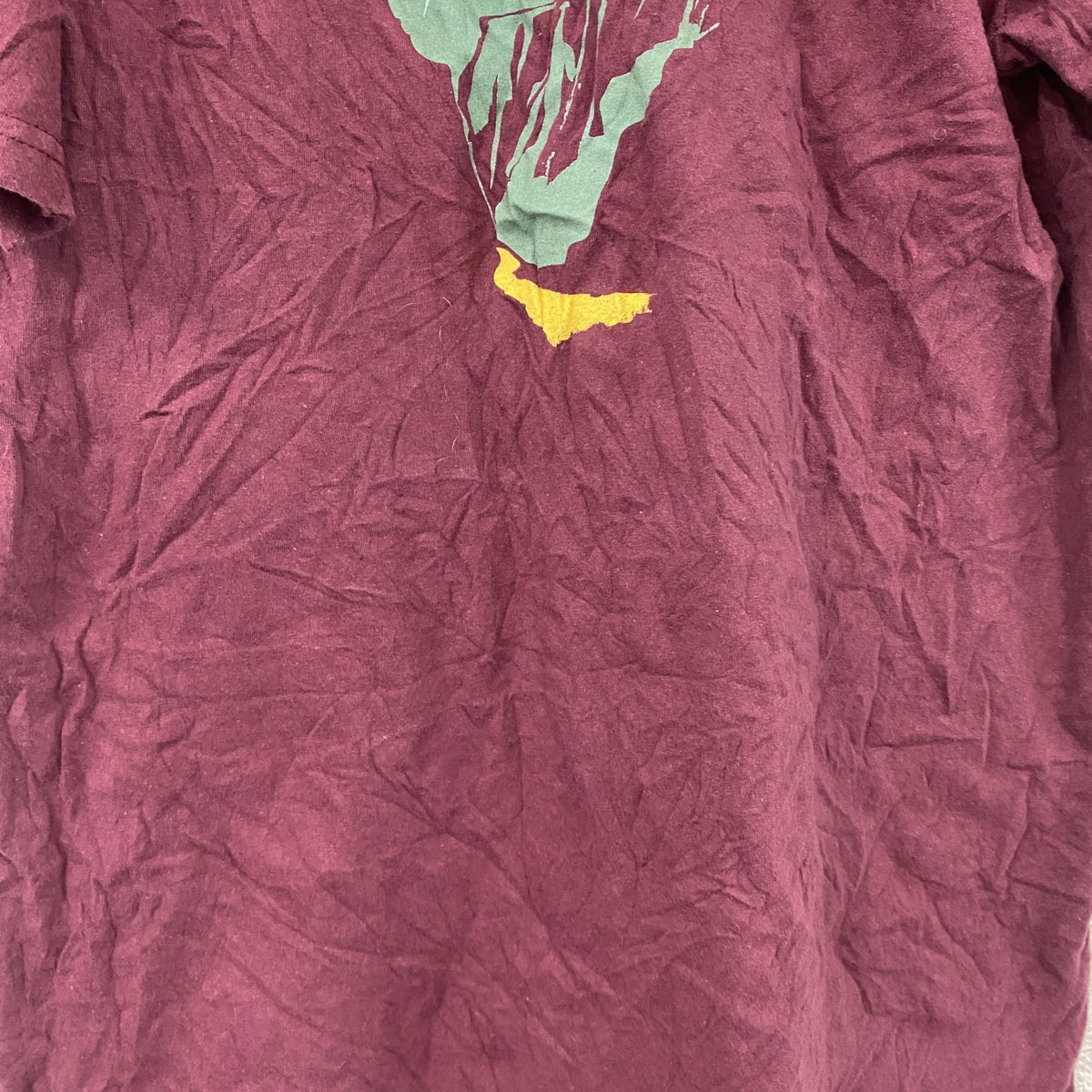 DISTRICT　半袖プリントTシャツ　ボルドー　Lサイズ　古着