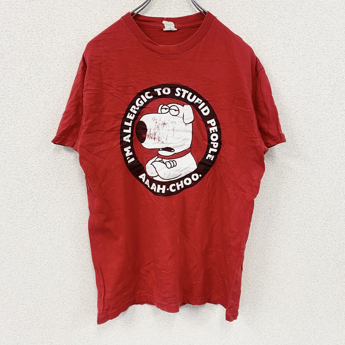DELTA　デルタ　半袖プリントTシャツ　赤　レッド　Mサイズ　古着