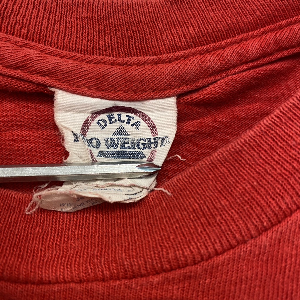 DELTA　デルタ　半袖プリントTシャツ　赤　レッド　Mサイズ　古着