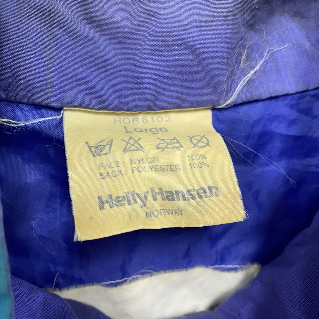 Helly Hansen　ヘリーハンセン　フルジップナイロンジャケット　ターコイズブルー　Lサイズ　古着