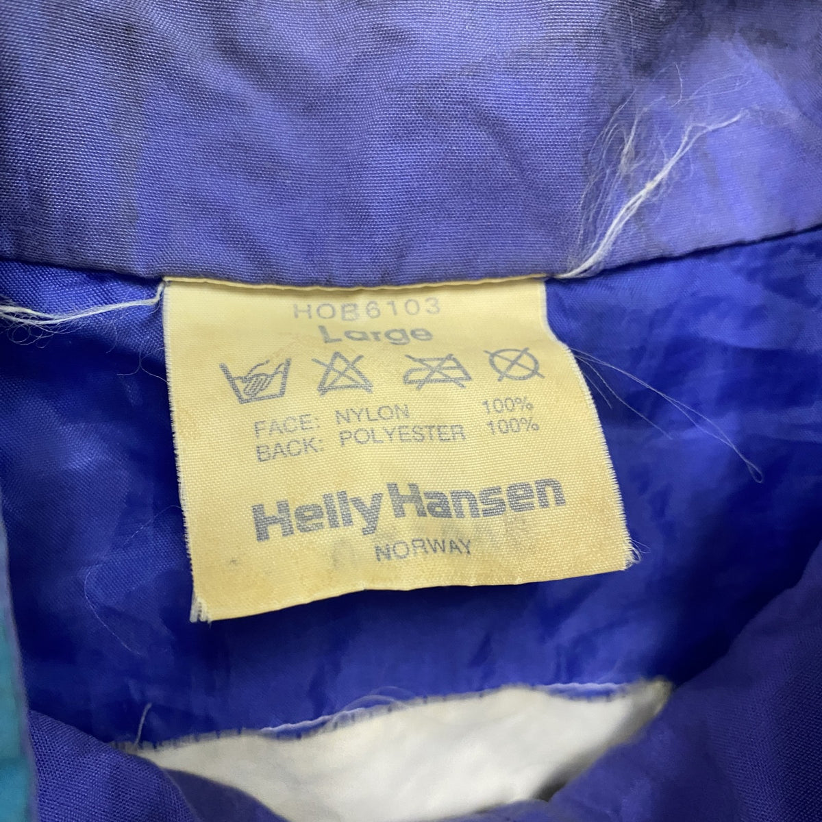 Helly Hansen　ヘリーハンセン　フルジップナイロンジャケット　ターコイズブルー　Lサイズ　古着