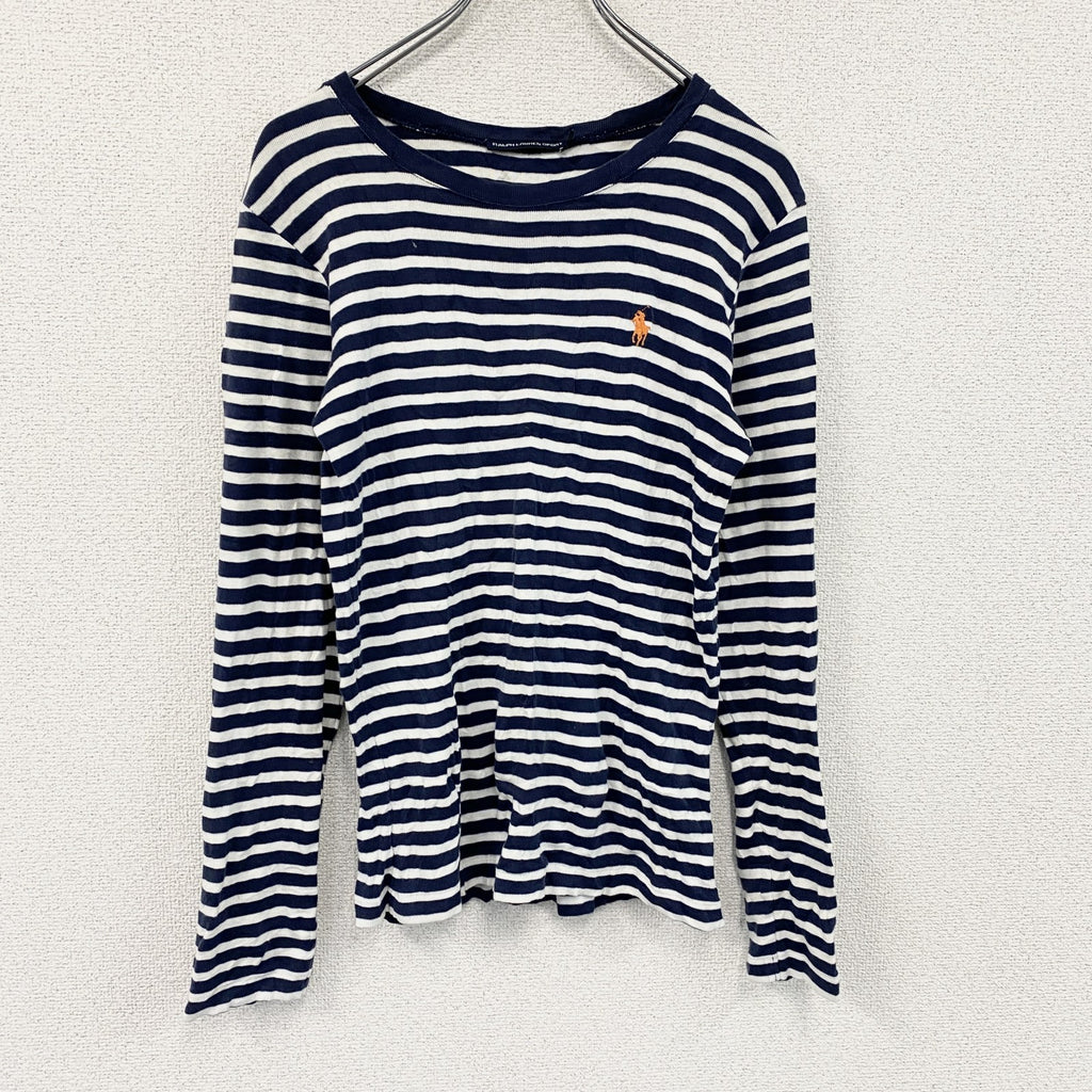 RALPH LAUREN SPORT　ラルフローレン　長袖Tシャツ/ロンT　ボーダー柄　紺　ネイビー　Mサイズ　古着