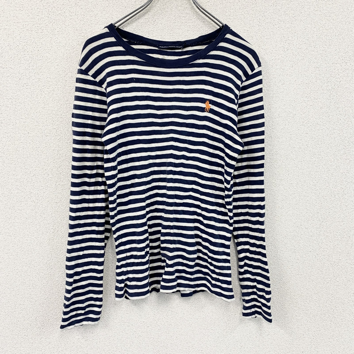 RALPH LAUREN SPORT　ラルフローレン　長袖Tシャツ/ロンT　ボーダー柄　紺　ネイビー　Mサイズ　古着
