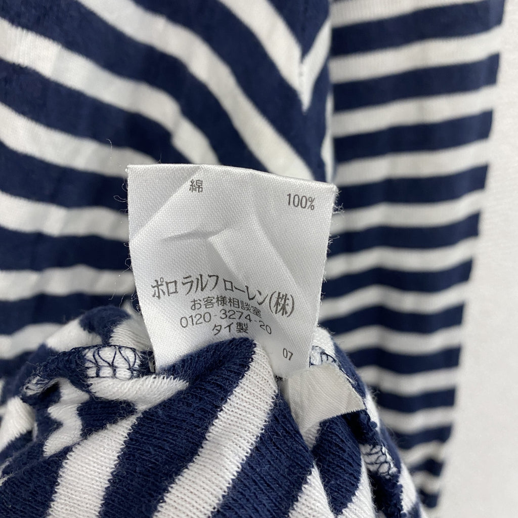 RALPH LAUREN SPORT　ラルフローレン　長袖Tシャツ/ロンT　ボーダー柄　紺　ネイビー　Mサイズ　古着