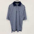 POLO GOLF　ポロゴルフ　ラルフローレン　半袖ポロシャツ　ボーダー柄　紺　ネイビー　Mサイズ メンズ ポリエステル コットン 古着