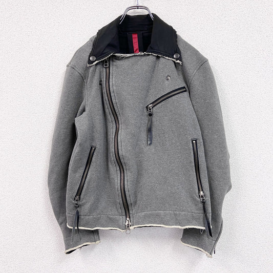 BOYCOTT　ボイコット　スウェットダブルライダースジャケット　灰色　グレー