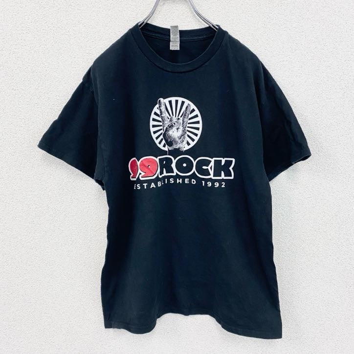 GILDAN　99ROCK　半袖プリントTシャツ　ロックT　音楽T　黒　ブラック　Lサイズ　古着