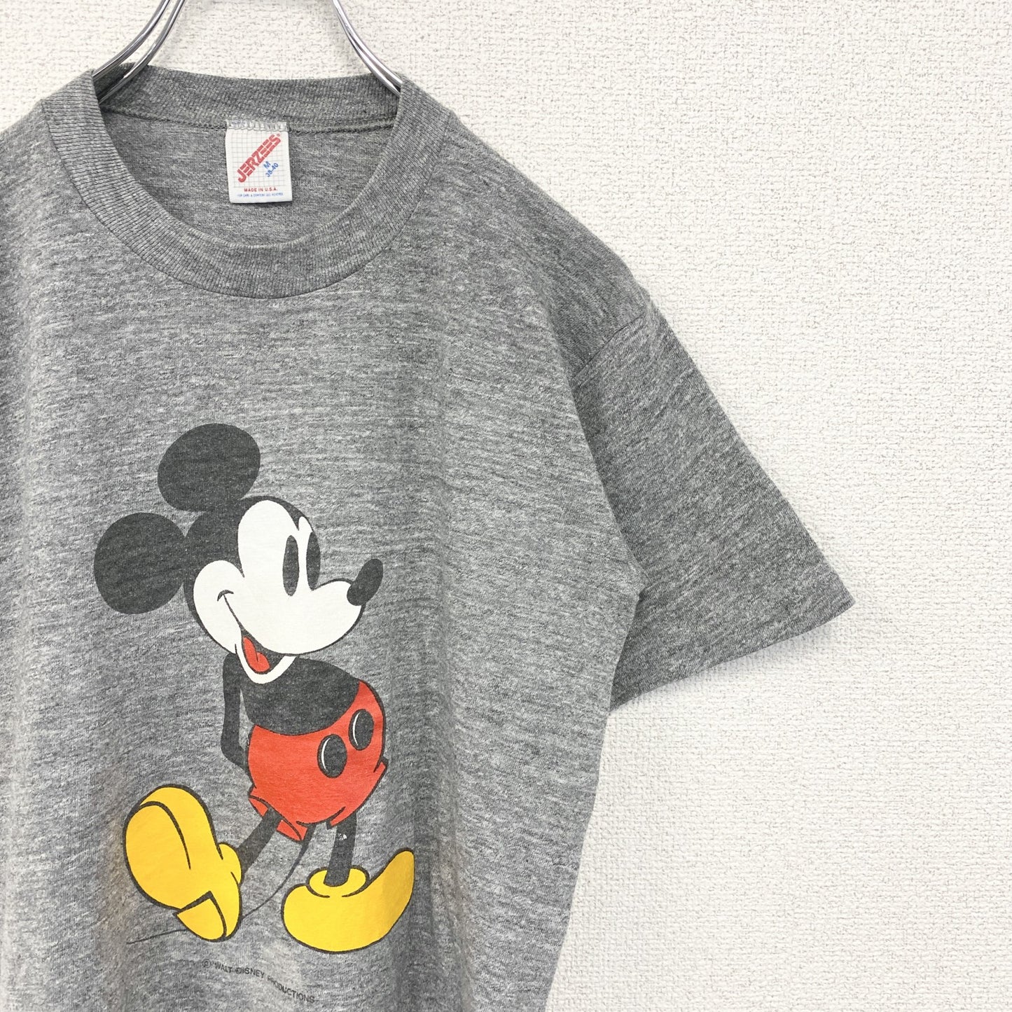 古着 used　80s 90s　JERZEES ジャージーズ　半袖ミッキープリントTシャツ　ディズニー　シングルステッチ　Mサイズ