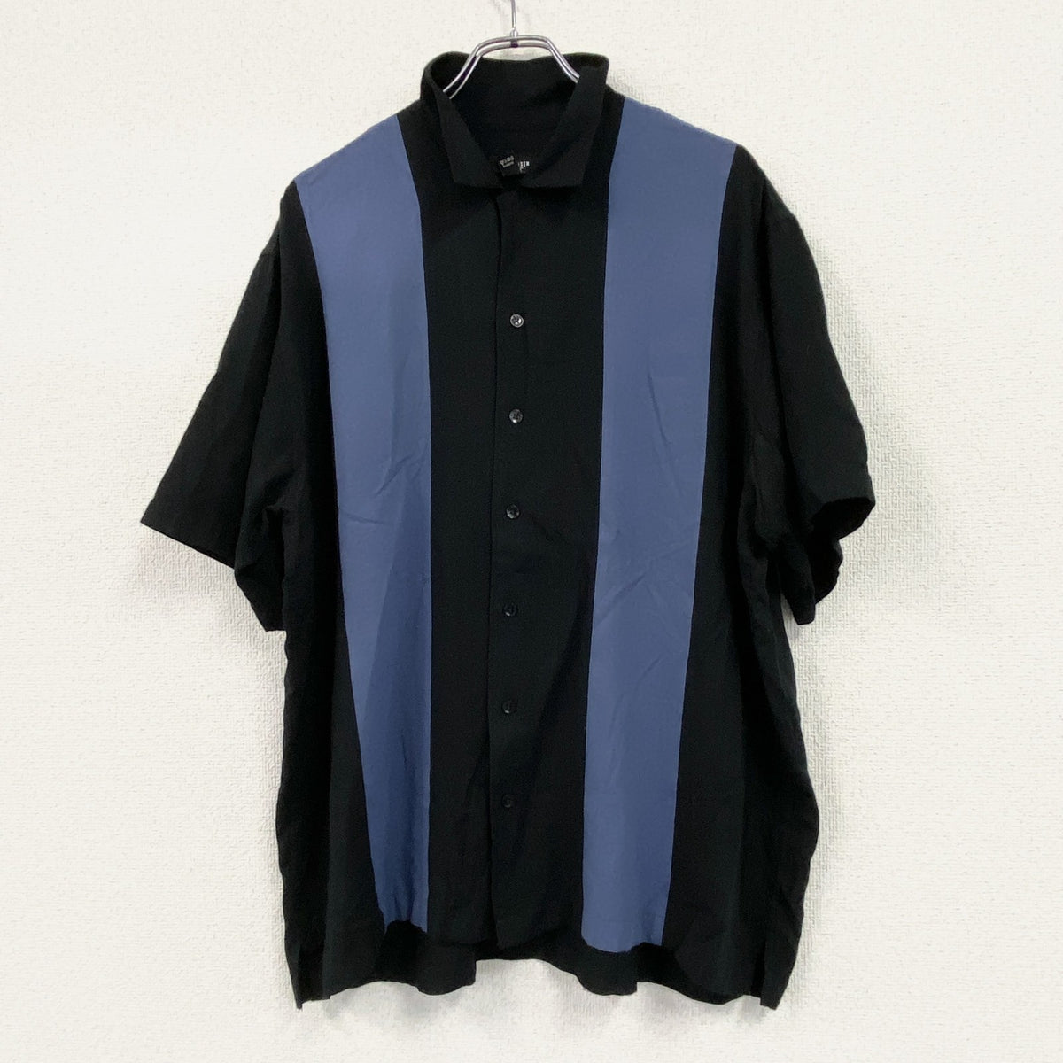 VAN HEUSEN　ヴァンヒューゼン　半袖シャツ　黒　ブラック　XLサイズ メンズ コットン 古着