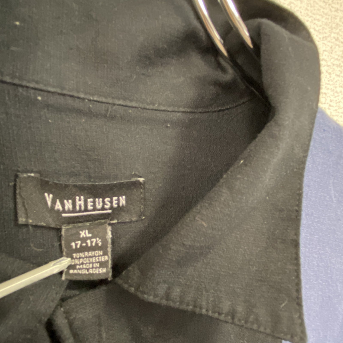 VAN HEUSEN　ヴァンヒューゼン　半袖シャツ　黒　ブラック　XLサイズ メンズ コットン 古着