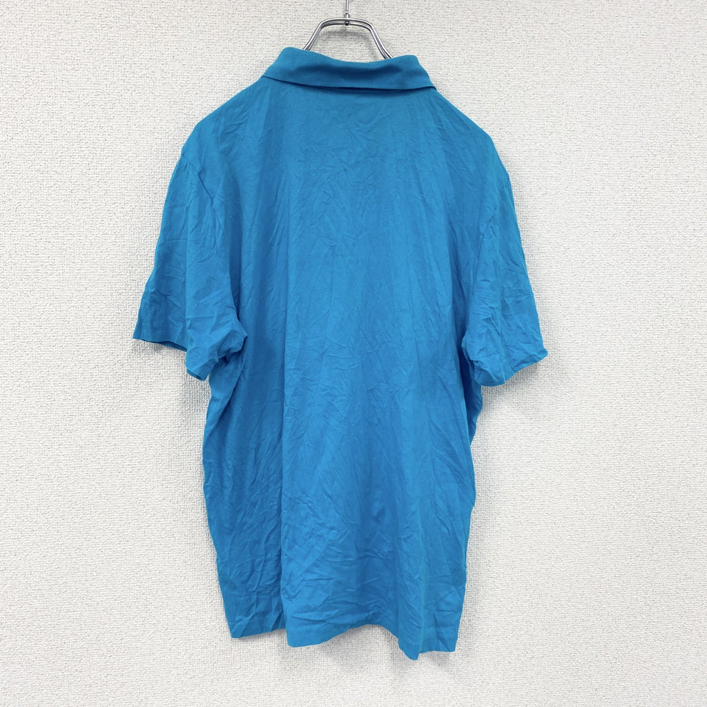 PUMA　プーマ　半袖ポロシャツ　刺繍ロゴ　水色　ライトブルー　Lサイズ　古着