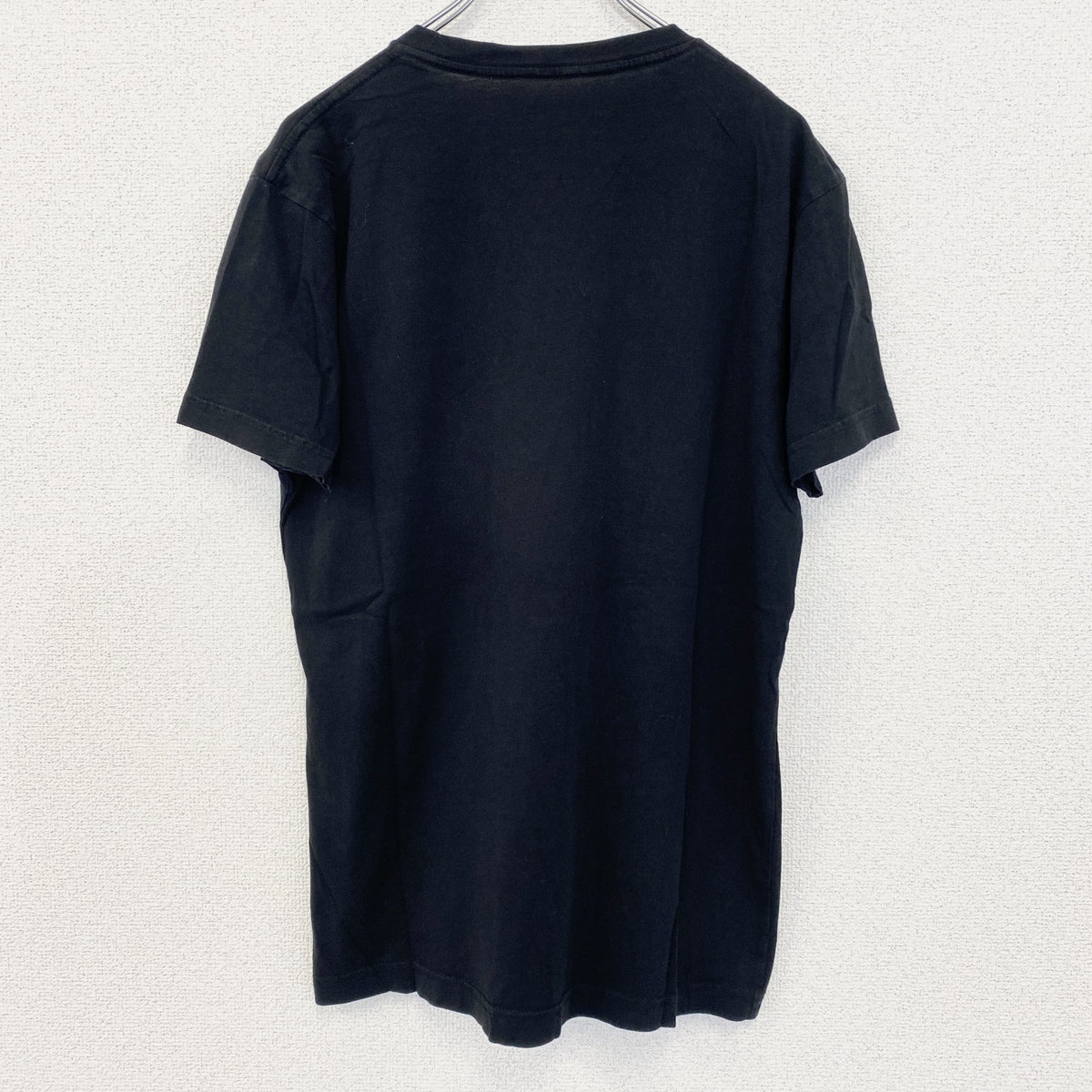 VESTIGE　半袖プリントTシャツ　ブロックデザイン　カジュアル　モザイク　レトロ　クルーネック　黒　ブラック　Mサイズ　古着