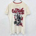 Tazzio　半袖プリントTシャツ　CAR QUEEN KILLERS　レトロ風　クルーネック　ベージュ　Mサイズ　古着