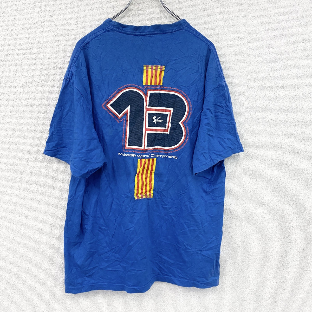 半袖プリントTシャツ　青　ブルー　古着