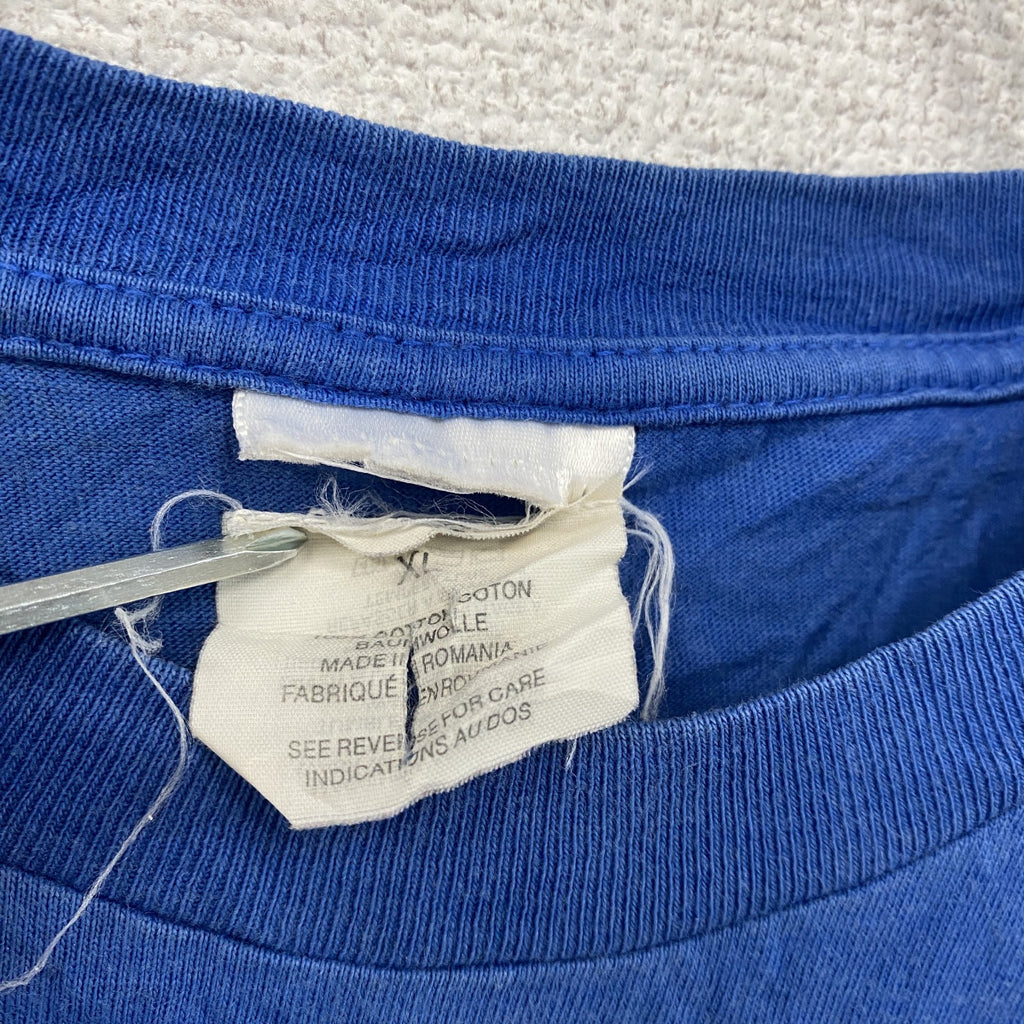 半袖プリントTシャツ　青　ブルー　XLサイズ　古着