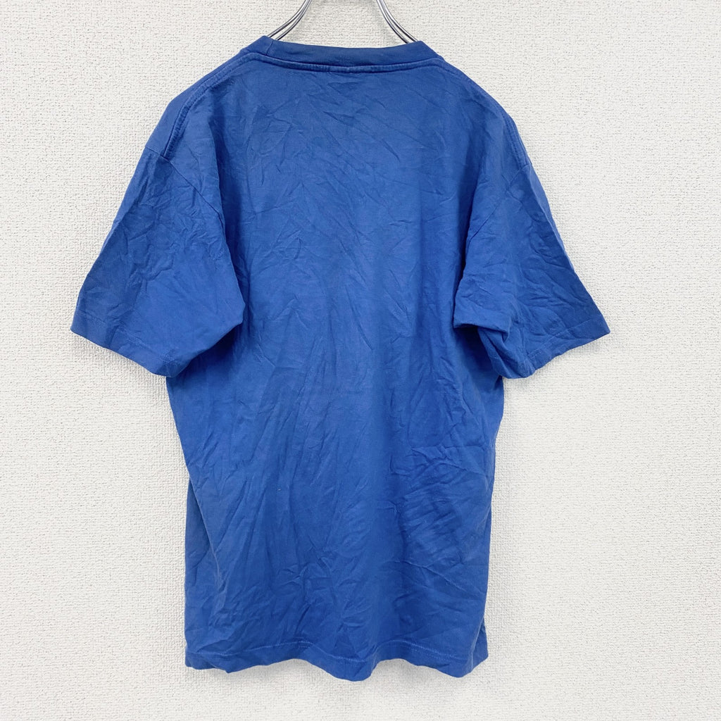 半袖プリントTシャツ　青　ブルー　XLサイズ　古着