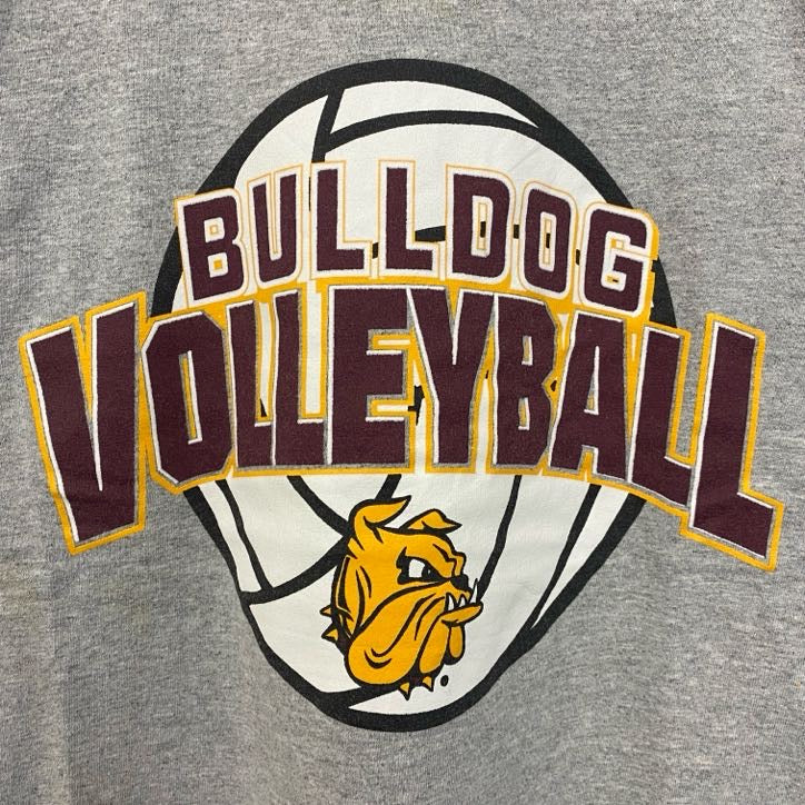 champion チャンピオン　長袖プリントTシャツ　ロンT　BULLDOG　ソフトボール　グレー　灰色　Sサイズ　古着