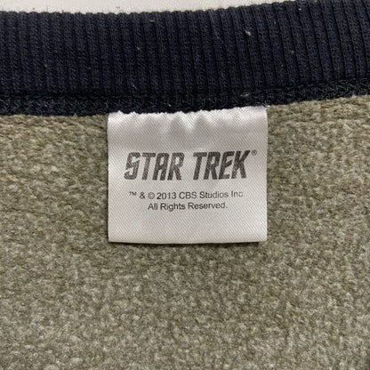 古着 used　STARTREK　スタートレック　長袖プリントスウェット　トレーナー　ラグラン袖　緑　グリーン　秋冬服　Sサイズ