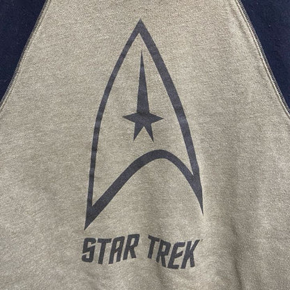 古着 used　STARTREK　スタートレック　長袖プリントスウェット　トレーナー　ラグラン袖　緑　グリーン　秋冬服　Sサイズ