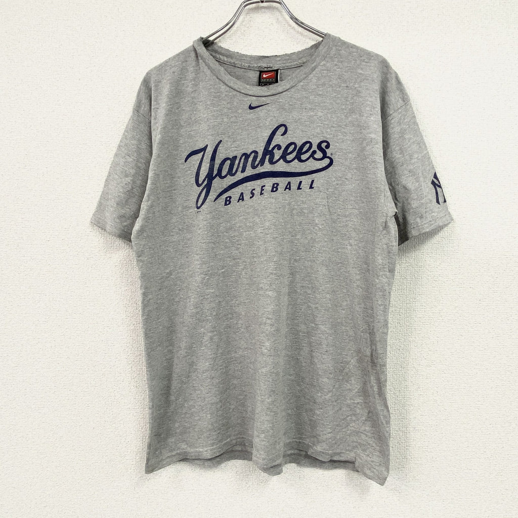 ～00s　NIKE　ナイキ　ニューヨークヤンキース　MLB　半袖Tシャツ　ヴィンテージ　灰色　グレー　Mサイズ