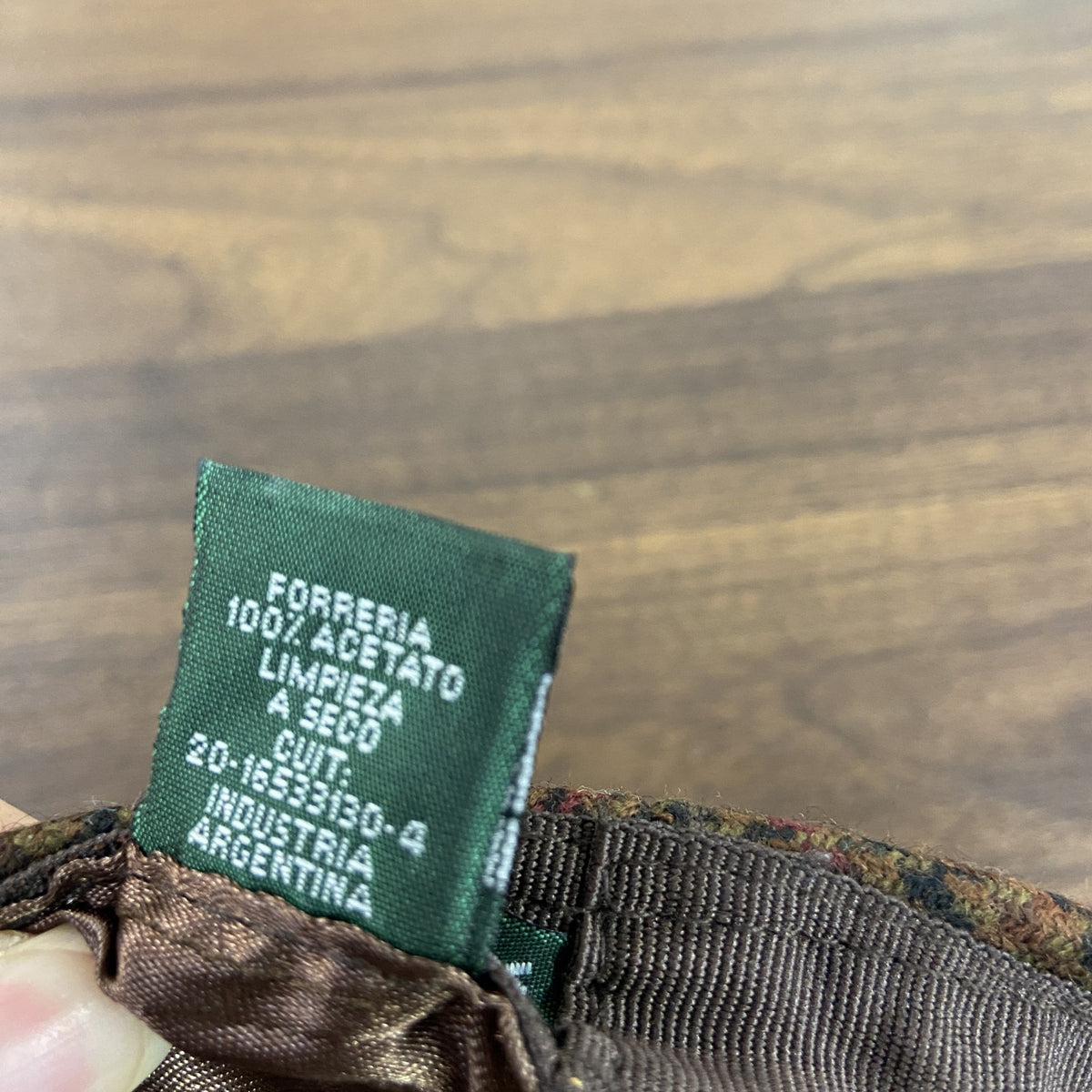 ～00s　ROT　レザーハンチング帽　ヴィンテージ　チェック柄　ベージュ　XLサイズ　古着