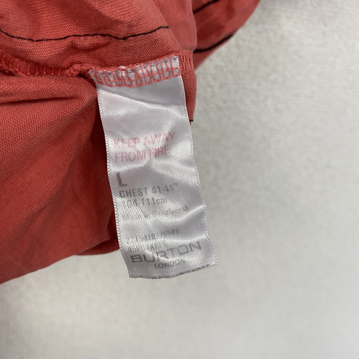BURTON　半袖プリントTシャツ　ラインストーン　フェード　アーチプリント　スカル　y2k　お兄系　赤　レッド　Lサイズ　古着