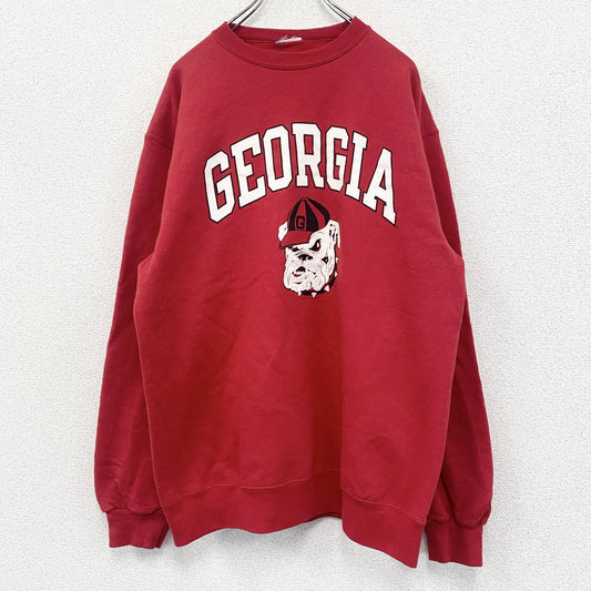 00s　スウェット/トレーナー　ヴィンテージ　GEORGIA　カレッジタイプ　赤　レッド