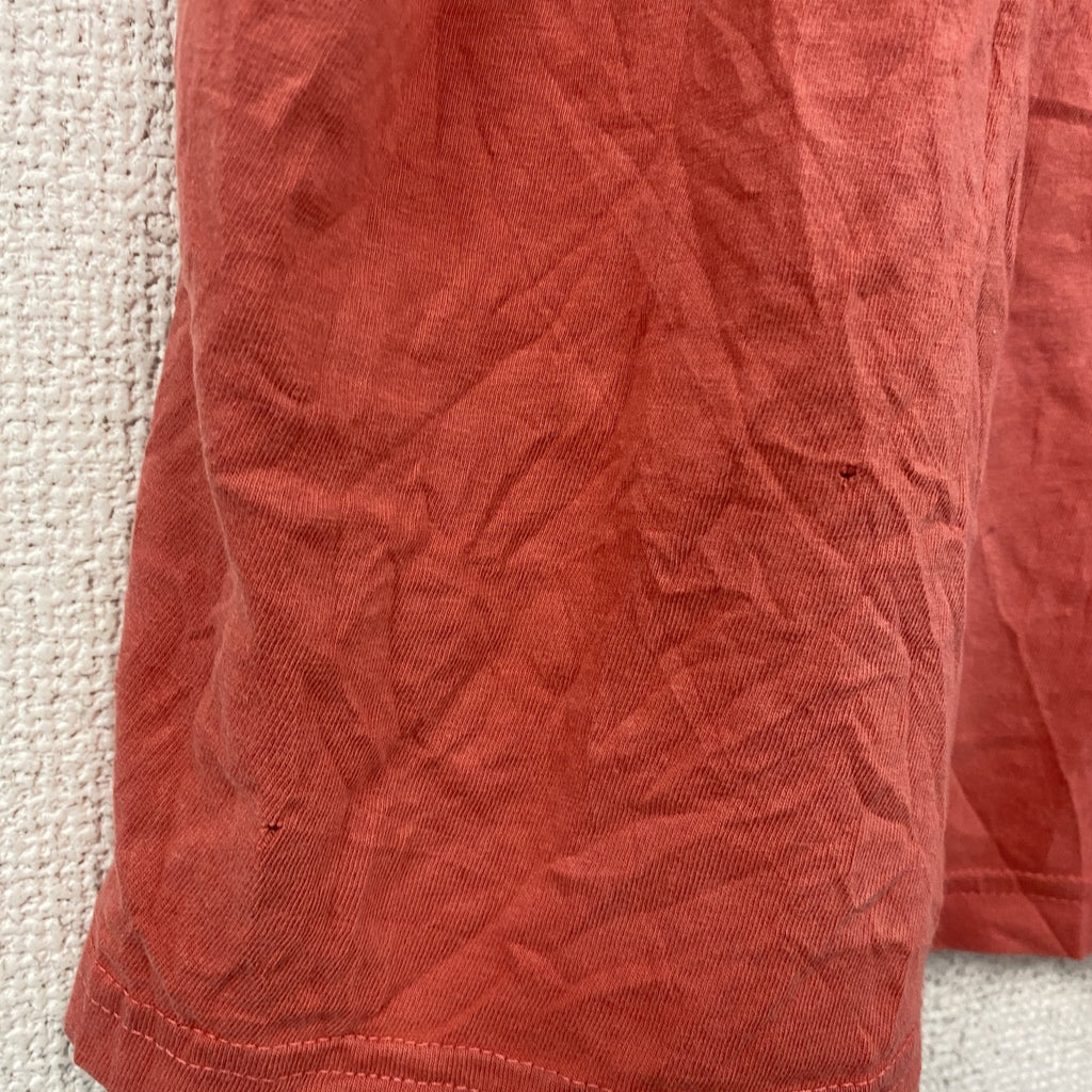 BURTON　半袖プリントTシャツ　ラインストーン　フェード　アーチプリント　スカル　y2k　お兄系　赤　レッド　Lサイズ　古着