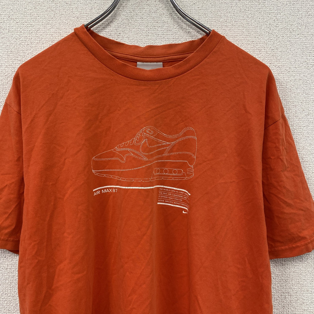 古着 used　00s　NIKE　ナイキ　AIR MAX87　ヴィンテージ　半袖Tシャツ　オレンジ　Lサイズ