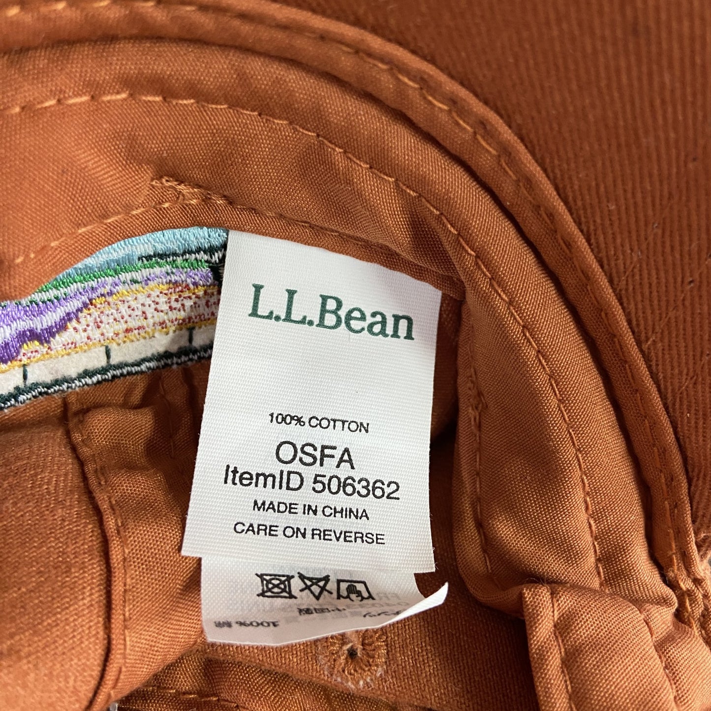 L.L.Bean　エルエルビーン　6パネルキャップ　ベースボールキャップ　ロゴ刺繡　オレンジ