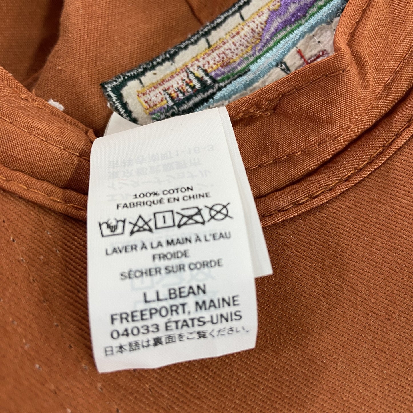 L.L.Bean　エルエルビーン　6パネルキャップ　ベースボールキャップ　ロゴ刺繡　オレンジ