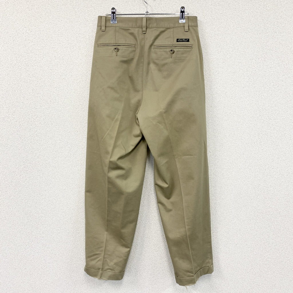 00s　Eddie Bauer　エディーバウアー　KHAKIS　チノパンツ　ツータック　ヴィンテージ　ベージュ　W30サイズ　古着