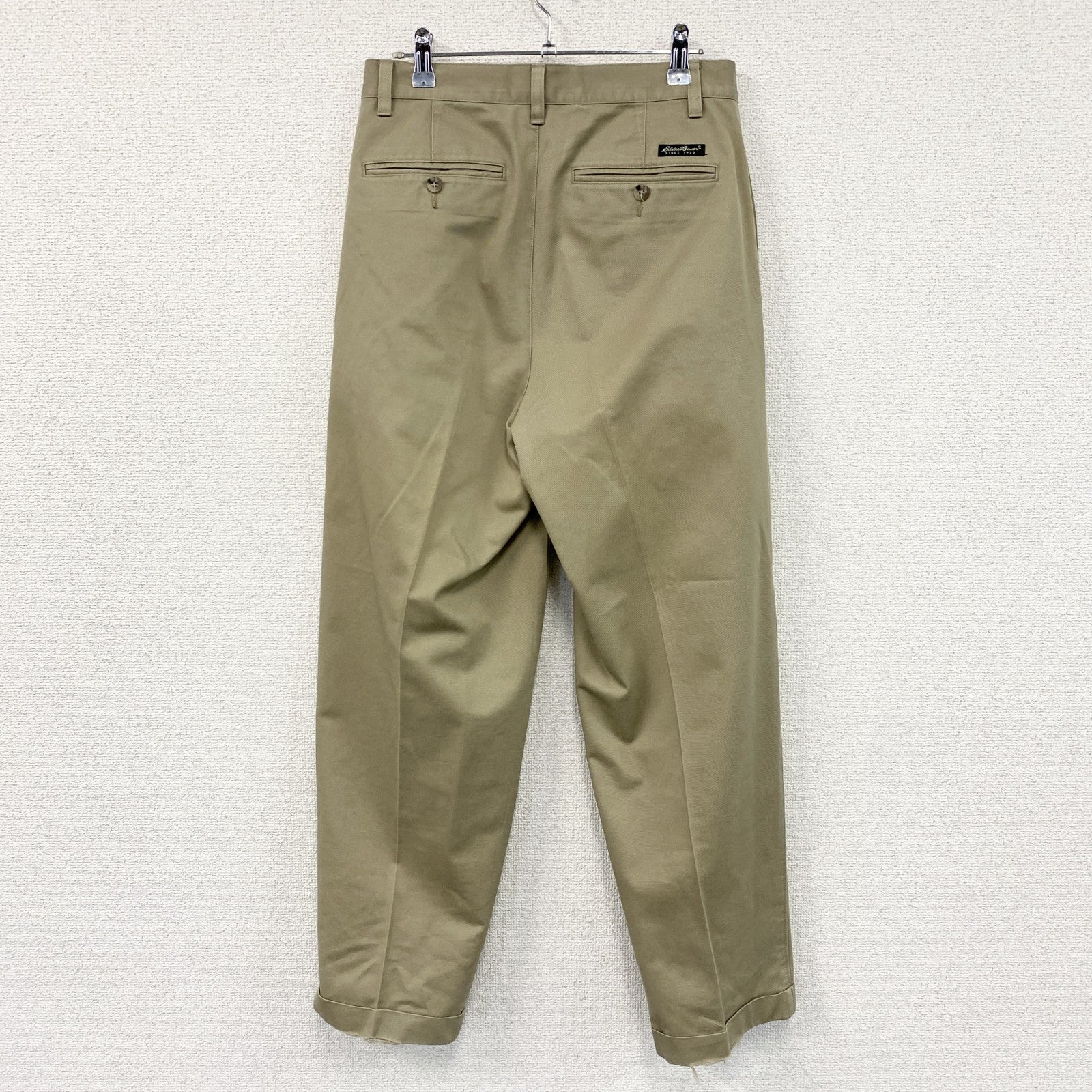 00s　Eddie Bauer　エディーバウアー　KHAKIS　チノパンツ　ツータック　ヴィンテージ　ベージュ　W30サイズ　古着