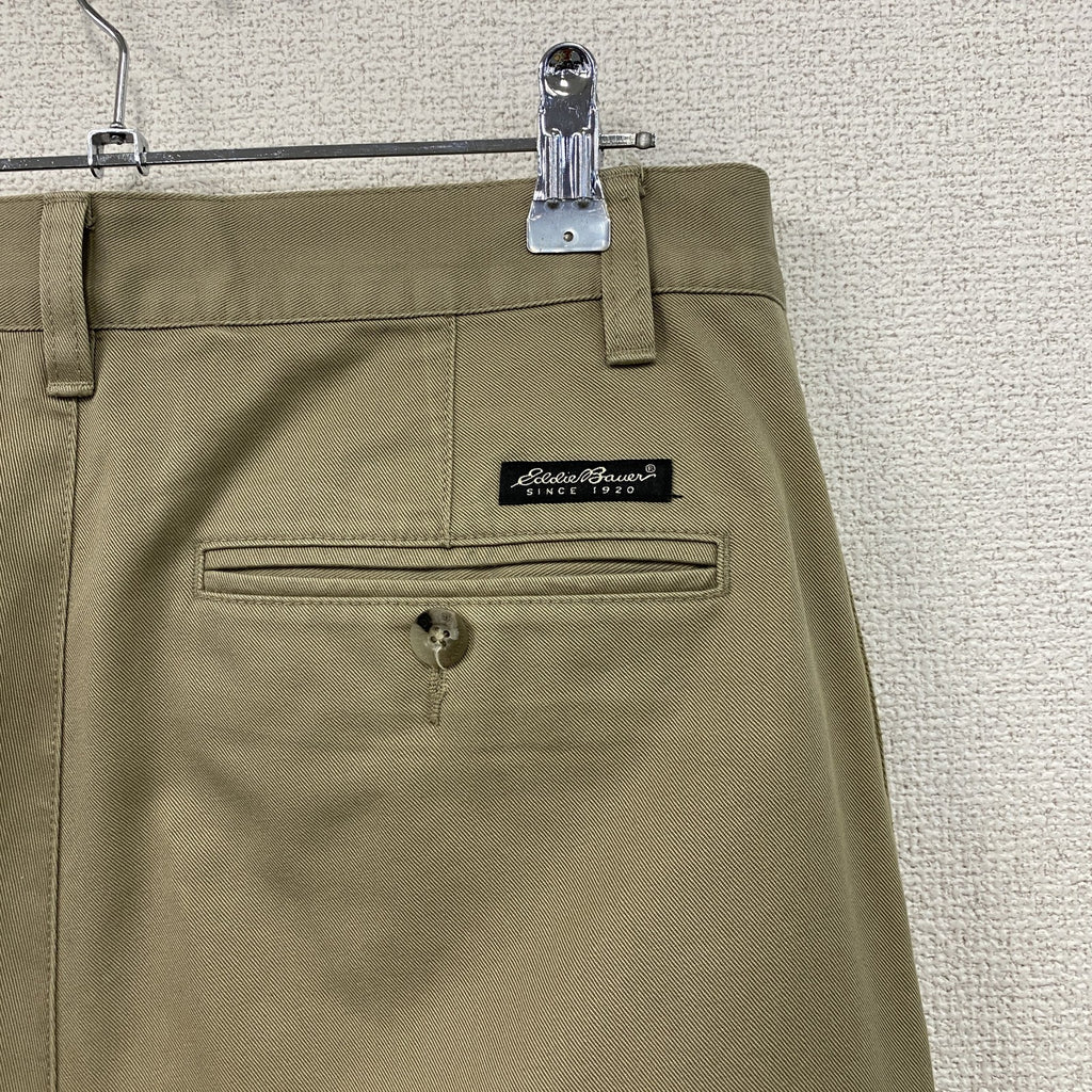 00s　Eddie Bauer　エディーバウアー　KHAKIS　チノパンツ　ツータック　ヴィンテージ　ベージュ　W30サイズ　古着
