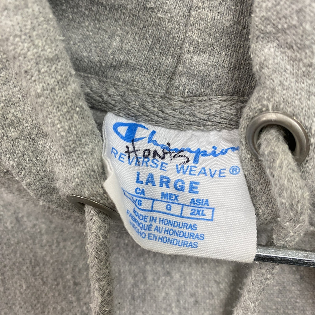 Champion　チャンピオン　リバースウィーブ　スウェットパーカー/フーディー　デカロゴ　霜降りグレー　Lサイズ　古着