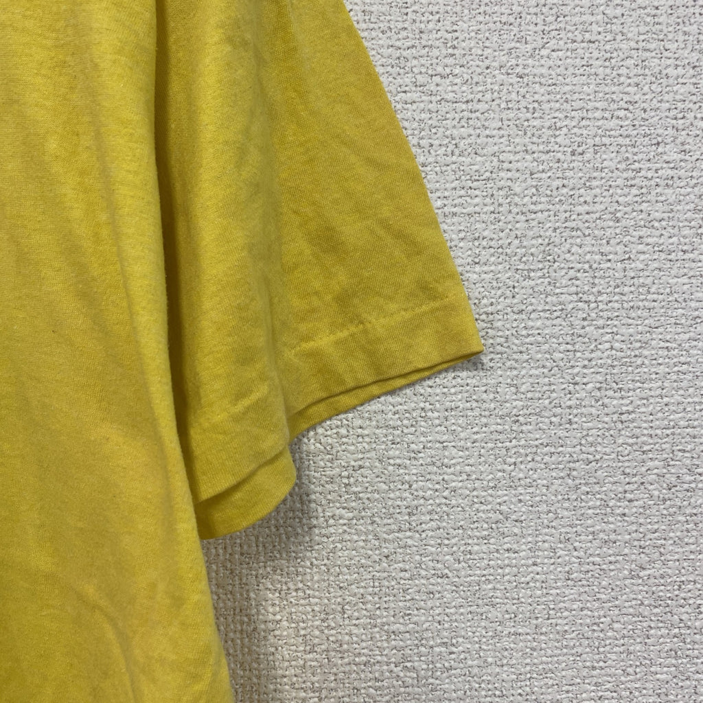 半袖プリントTシャツ　ヴィンテージ　シングルステッチ　黄色　イエロー　古着