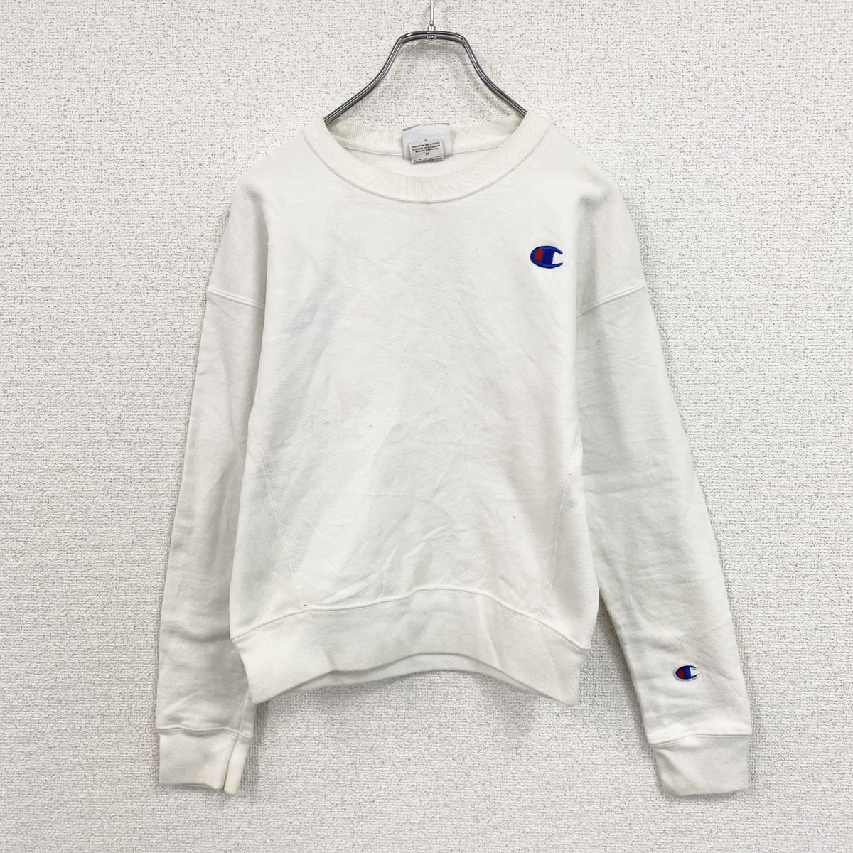Champion　チャンピオン　リバースウィーブ　スウェット/トレーナー　ヘビーウエイト　刺繍ロゴ　現行　白　ホワイト　XSサイズ　古着