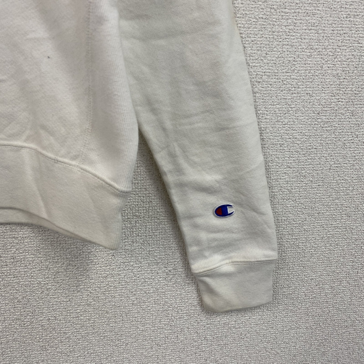 Champion　チャンピオン　リバースウィーブ　スウェット/トレーナー　ヘビーウエイト　刺繍ロゴ　現行　白　ホワイト　XSサイズ　古着