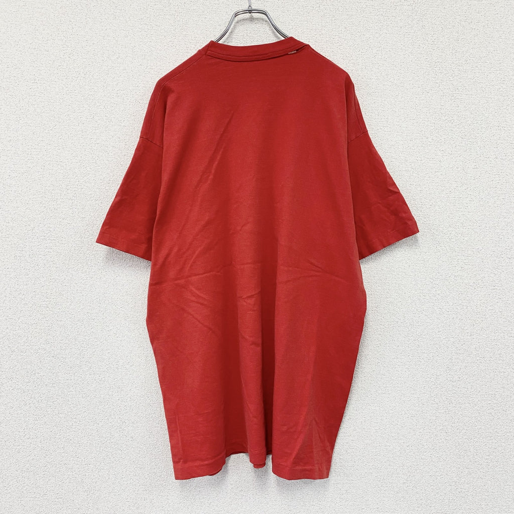 半袖プリントTシャツ　カレッジT　ヴィンテージ　シングルステッチ　赤　レッド　古着