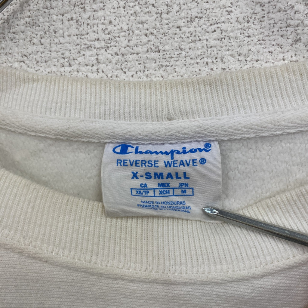 Champion　チャンピオン　リバースウィーブ　スウェット/トレーナー　ヘビーウエイト　刺繍ロゴ　現行　白　ホワイト　XSサイズ　古着