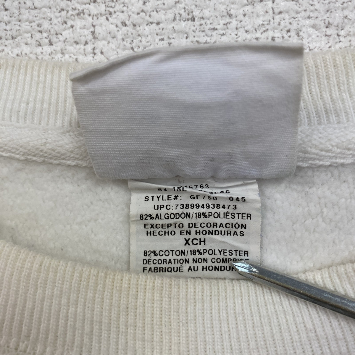 Champion　チャンピオン　リバースウィーブ　スウェット/トレーナー　ヘビーウエイト　刺繍ロゴ　現行　白　ホワイト　XSサイズ　古着