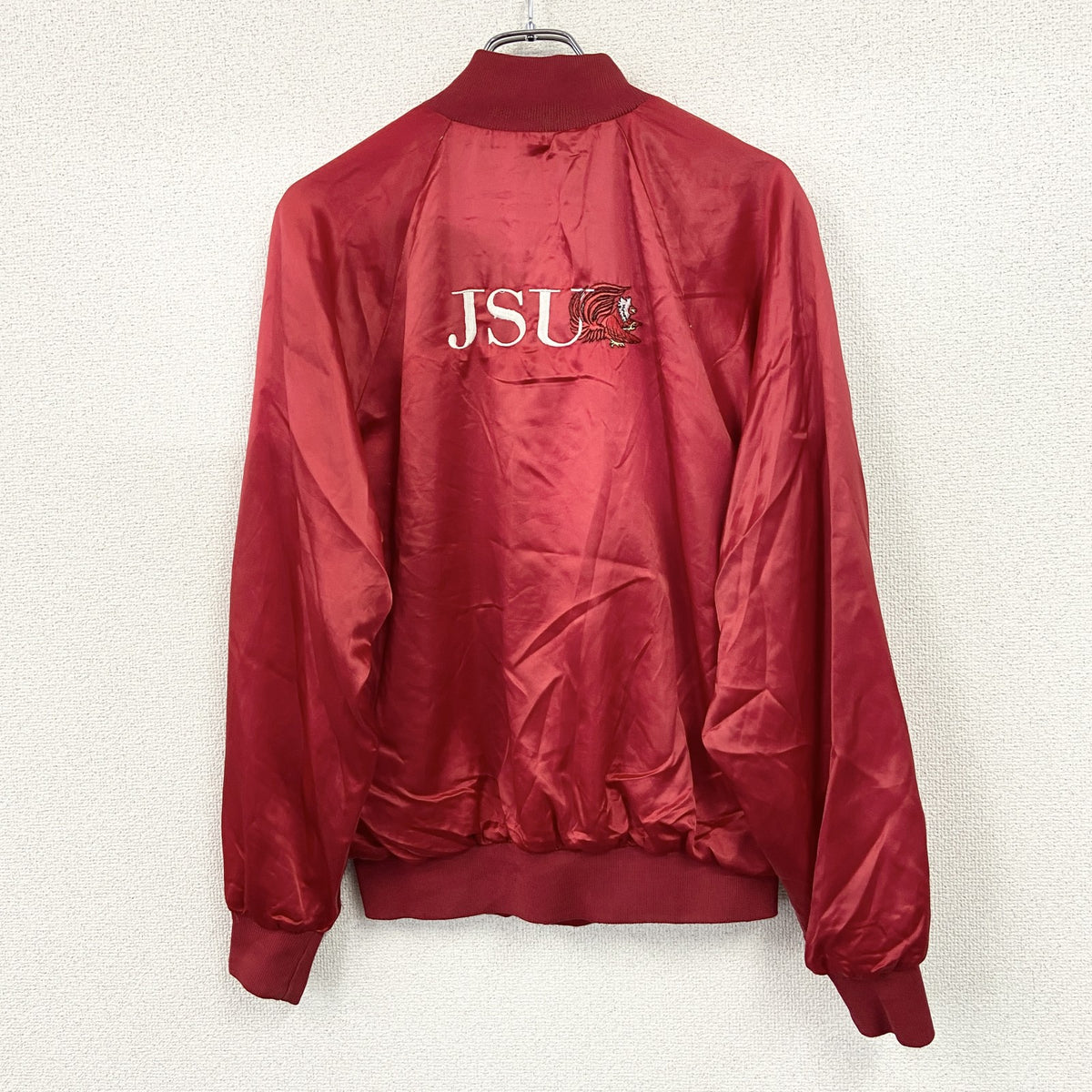 ～90s　AUBURN SPORTSWEAR　スタジャン/スタジアムジャケット　刺繍ロゴ　ヴィンテージ　赤　レッド　Mサイズ スタジアムジャンパー メンズ ナイロン 古着