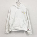 Champion　チャンピオン　リバースウィーブ　スウェットパーカー/フーディー　刺繍ロゴ　デカロゴ　現行　白　ホワイト　Sサイズ　古着