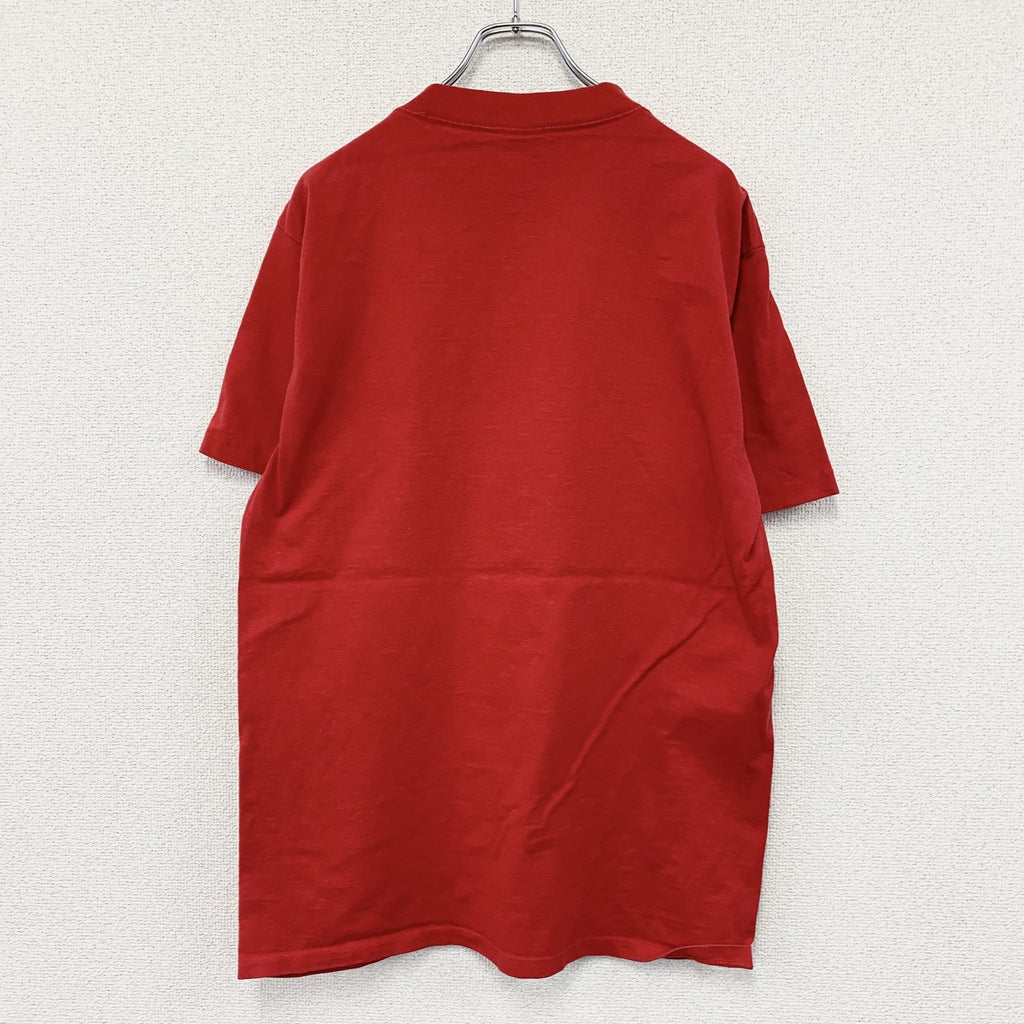 T-Plus　半袖Tシャツ　ヴィンテージ　シングルステッチ　刺　赤　レッド　Lサイズ　古着