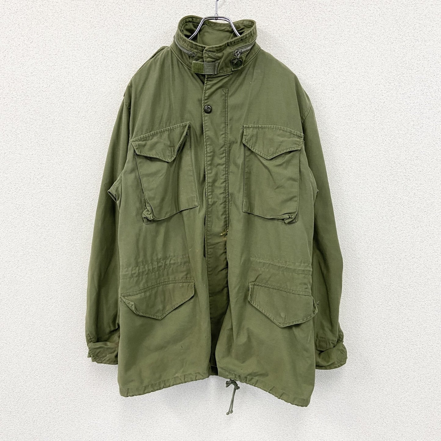 60s　U.S.ARMY　米軍　M-65　フィールドジャケット　ミリタリージャケット　ALPHA社製　カーキ　M-Lサイズ