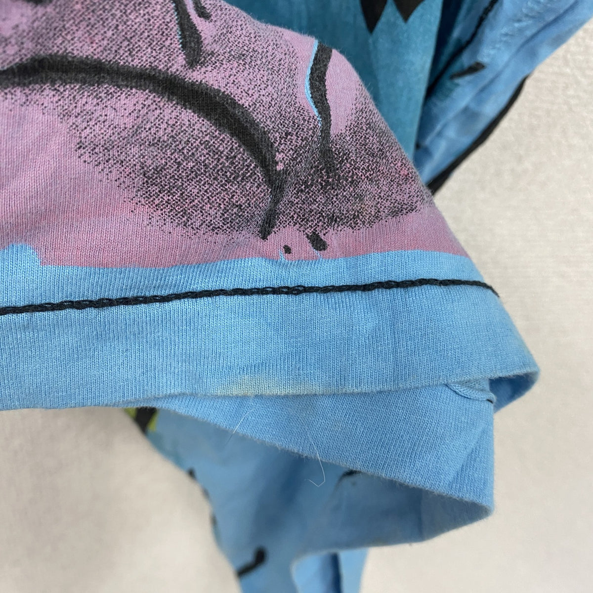 BLEND　半袖プリントアニマルTシャツ　シングルステッチ　EdHardy風　虎　水色　ライトブルー　XLサイズ　古着