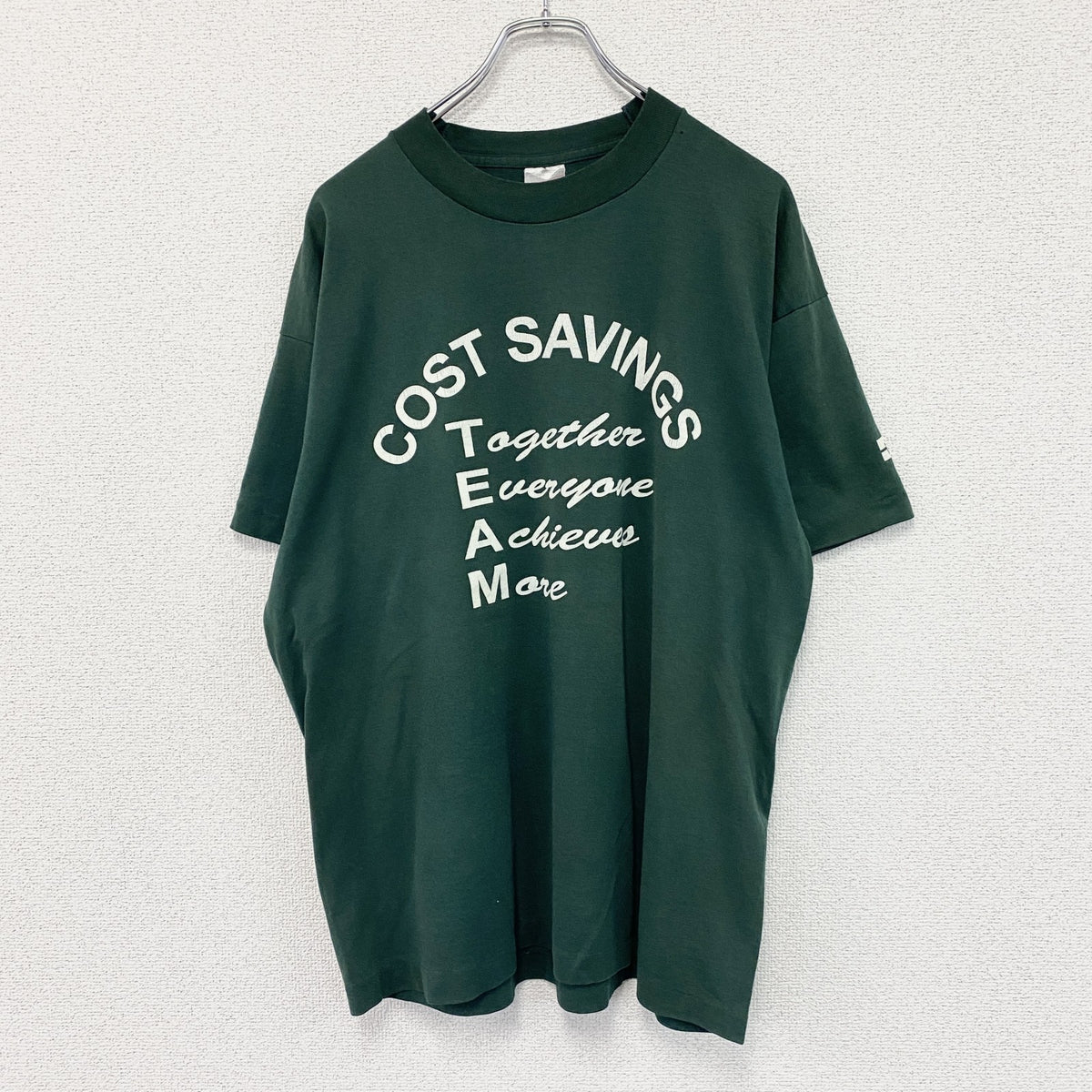 FRUIT OF THE LOOM　フルーツオブザルーム　BEST　半袖プリントTシャツ　ヴィンテージ　シングルステッチ　緑　グリーン カットソー メンズ 古着