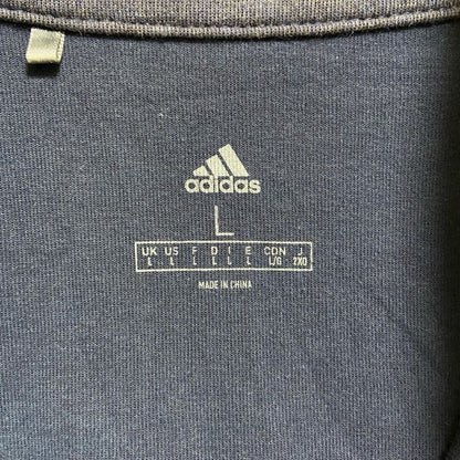 古着 used　adidas　アディダス　長袖ハーフジップスウェット　トレーナー　ノームコア　ネイビー　秋冬服　Lサイズ